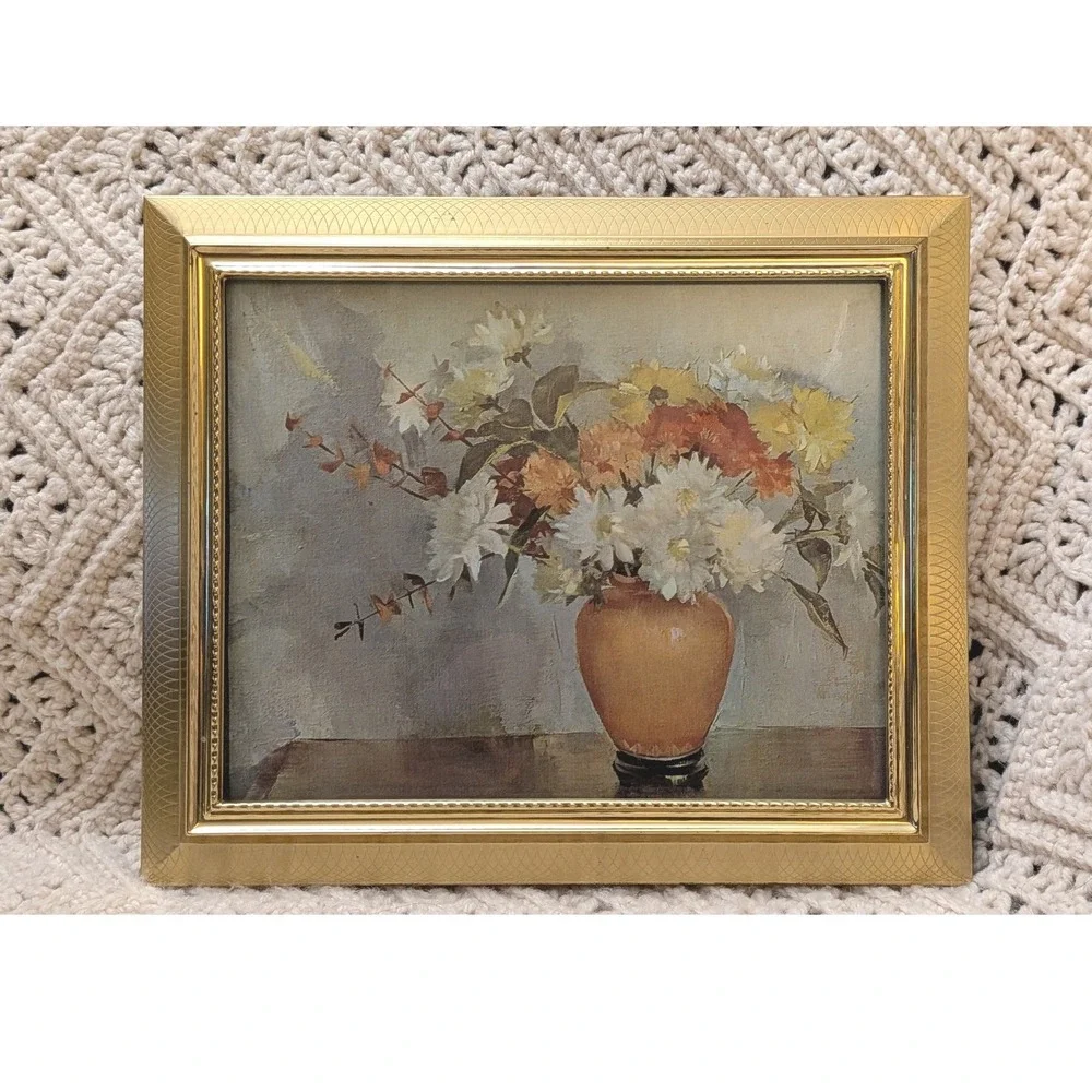 Fetco Gold‎ Etched Metal Picture Frame 8x10 Vintage Scalloped Beaded Tabletop